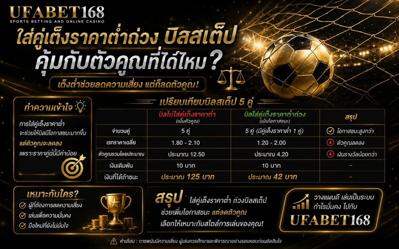 ใส่คู่เต็งราคาต่ำถ่วง-บิลสเต็ป-คุ้มกับตัวคูณที่ได้ไหม